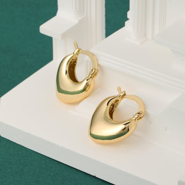 Aretes Geométricos Vintage, Cobre Con Baño De Oro De 14K