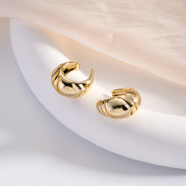 Pendiente De Oreja Con Forma De C Con Círculo Diseño Hueco Arete Moderno