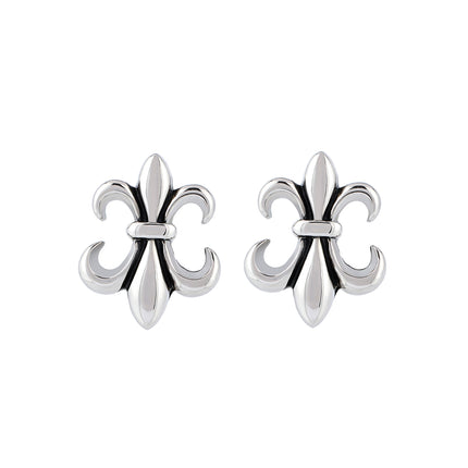 Pendientes Con Diseño Cruz flor Vintage Aretes Para Hombre De Acero Inoxidable