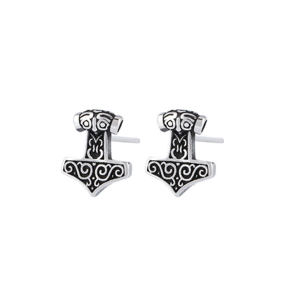 Pendientes Con Diseño Vintage de Símbolo Pirata Aretes Para Hombre De Acero Inoxidable
