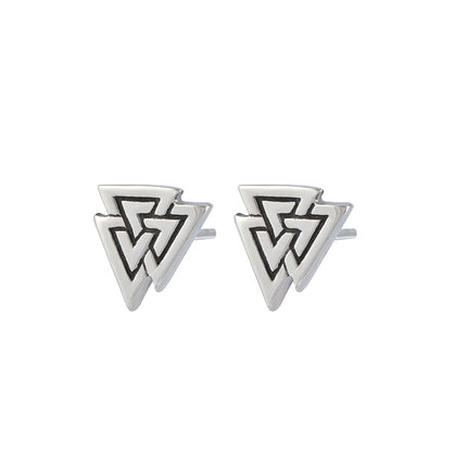 Pendientes Con Diseño De Triángulo Superpuesto Aretes Para Hombre De Acero Inoxidable