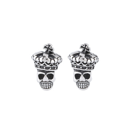 Pendientes Con Diseño De Calavera Diabólica Y Moda Aretes Para Hombre De Acero Inoxidable