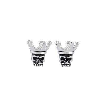 Pendientes Con Diseño Vintage De Calavera Aretes Para Hombre De Acero Inoxidable