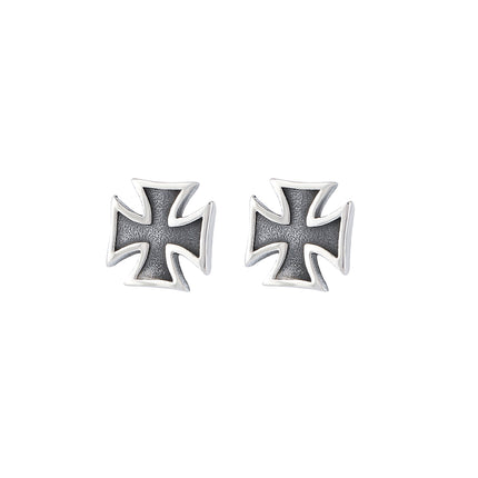 Pendientes Con Diseño De Cruz Cuadrada Vintage Y Moda Para Hombre De Acero Inoxidable