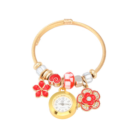 Pulsera De Acero Inoxidable Con Colgantes De Reloj De Cuarzo Elegante Casual