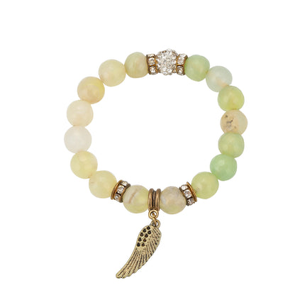 Pulsera De Cuentas De Ágata Con Pequeño Colgante Elegante