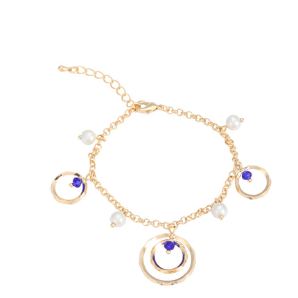 Pulsera De Cobre Con Colgantes En Forma De Aros Elegante Para Mujer