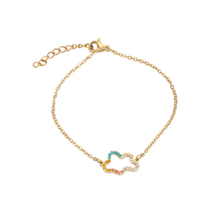 Pulsera De Acero Inoxidable Con Colgante De Nube Multicolor Moderna