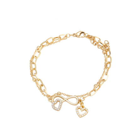 Pulsera De Cadena Colgante De Corazón Y De Mariposa, Estilo Elegante
