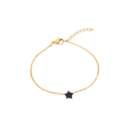 Pulsera De Acero Inoxidable Con Colgante De Estrella Negra Estilo Moda