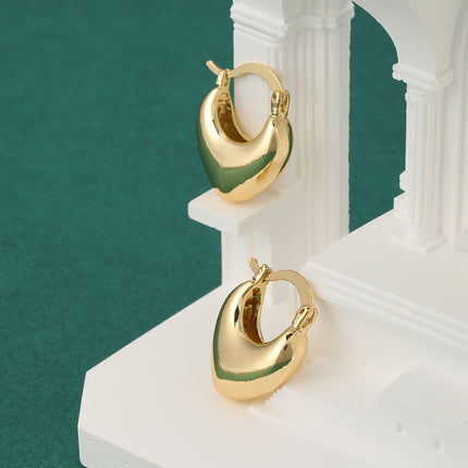 Aretes Geométricos Vintage, Cobre Con Baño De Oro De 14K
