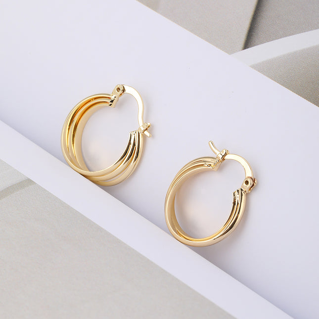 Aretes Arracadas De Cobre De Múltiples Capas, Diseño Clásicos Y Elegante