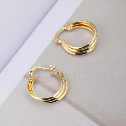 Aretes Arracadas De Cobre De Múltiples Capas, Diseño Clásicos Y Elegante