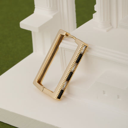 Aretes Arracadas Geométricos Con Zirconia, Estilo Moderno En Cobre