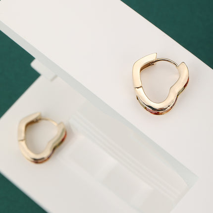 Aretes De Corazón Con Zirconia Multicolor En Cobre, Diseño Elegante