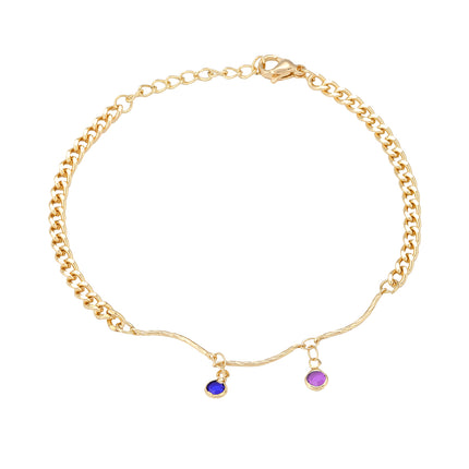 Pulsera De Acero Inoxidable Con Zirconias Circulares Multicolor Para Mujer