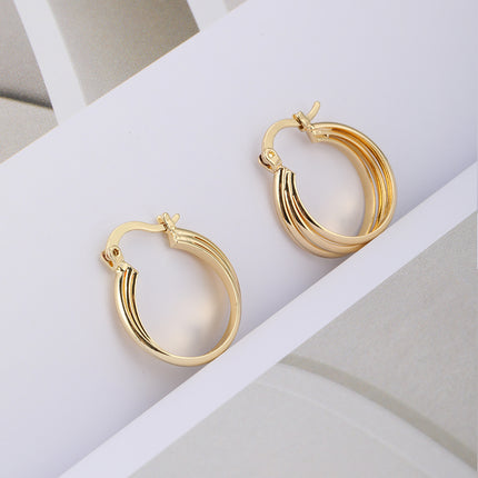 Aretes Arracadas De Cobre De Múltiples Capas, Diseño Clásicos Y Elegante
