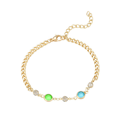 Pulsera De Cadena Estilo Moderno Con Cilindros Multicolores