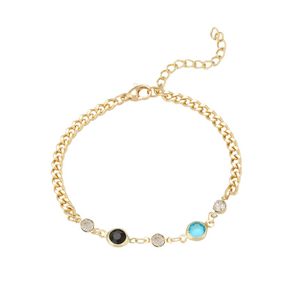 Pulsera De Cadena Estilo Moderno Con Cilindros Multicolores
