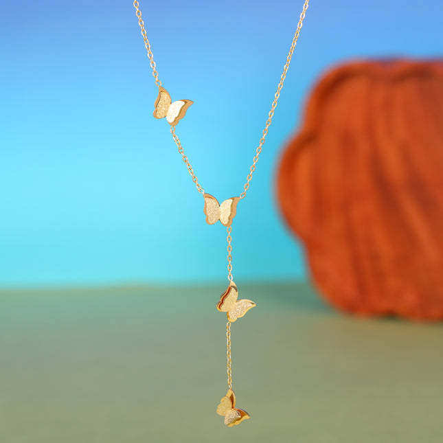 Collar De Corbata De Doble Capa De Acero Inoxidable Con Borla De Mariosa Exquisito