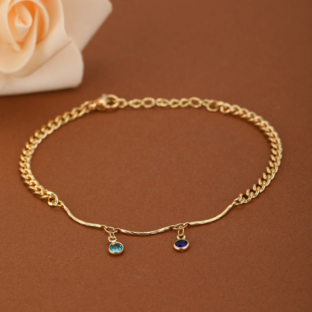 Pulsera De Acero Inoxidable Con Zirconias Circulares Multicolor Para Mujer