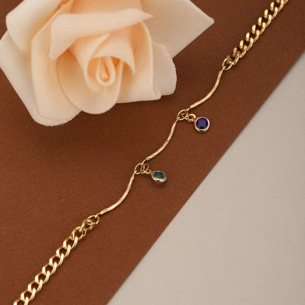 Pulsera De Acero Inoxidable Con Zirconias Circulares Multicolor Para Mujer
