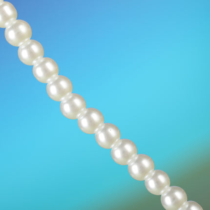 Collar De Cuentas De Perlas De Lujo Leve Con Lazo De Cobre Elegante De Moda