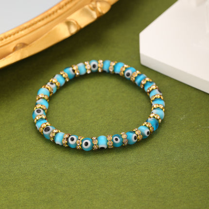 Pulsera De Cuentas De Cristal Con Ojo De Demonio Diseño De Moda