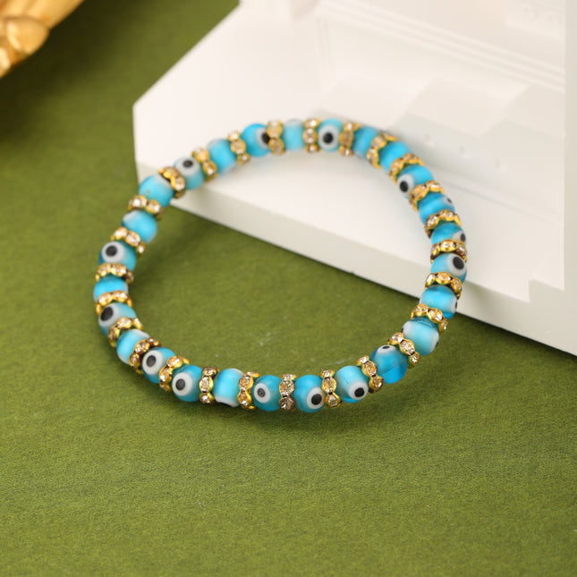 Pulsera De Cuentas De Cristal Con Ojo De Demonio Diseño De Moda