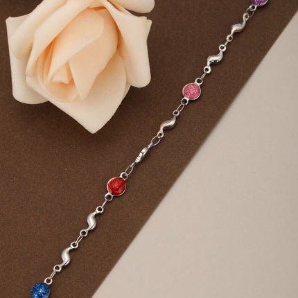 Pulsera De Acero Inoxidable Con Piedras De Arena Dorada Colorido