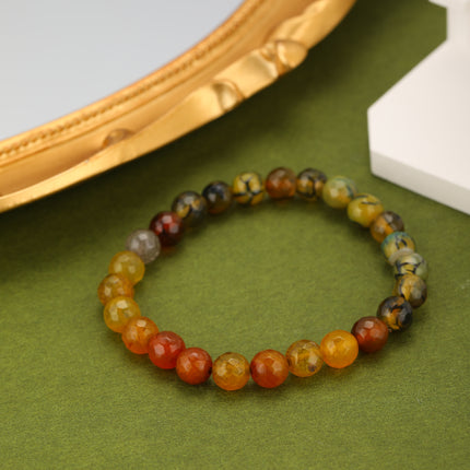 Pulsera De Piedras Ámbar Multicara Con Diseño Elegante Y Moderno