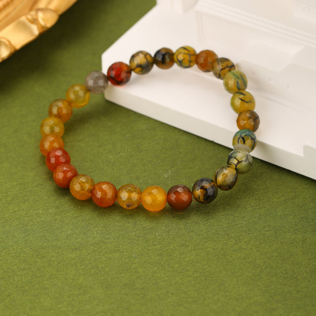 Pulsera De Piedras Ámbar Multicara Con Diseño Elegante Y Moderno
