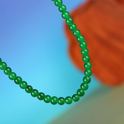 Collar Con Diseño De Mostacillas De Cristal Verde, Elegante Y Moderno