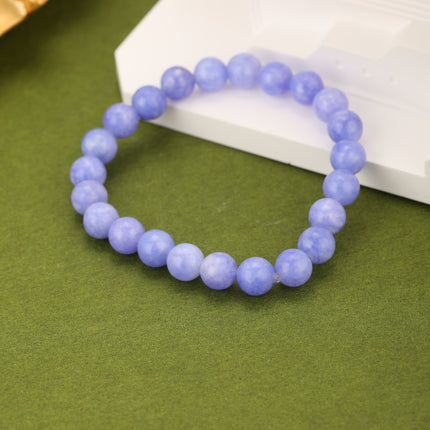 Pulsera De Cuentas Redondas En Color Púrpura Y Aleación Diseño Simple