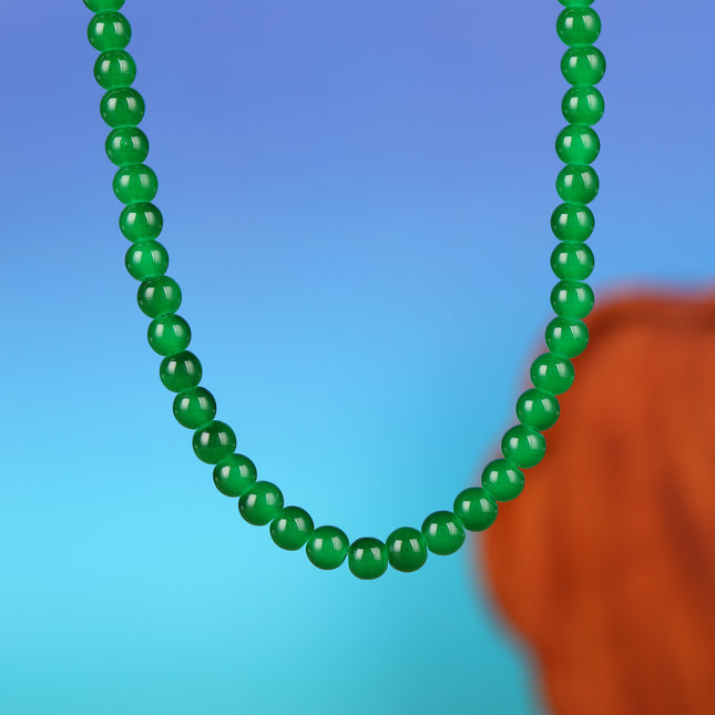 Collar Con Diseño De Mostacillas De Cristal Verde, Elegante Y Moderno