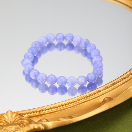 Pulsera De Cuentas Redondas En Color Púrpura Y Aleación Diseño Simple