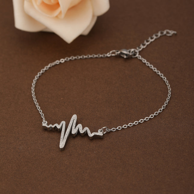 Pulsera De Acero Inoxidable Con Detalles De Acabado Mate Estilo Elegante