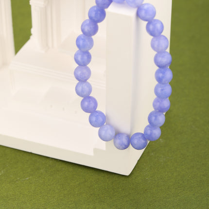 Pulsera De Cuentas Redondas En Color Púrpura Y Aleación Diseño Simple