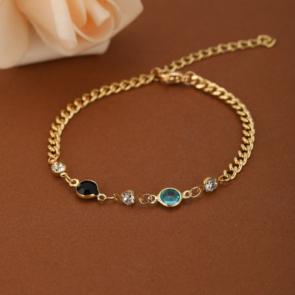 Pulsera De Cadena Estilo Moderno Con Cilindros Multicolores