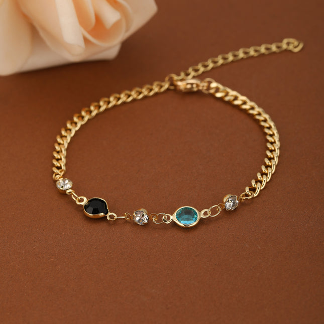 Pulsera De Cadena Estilo Moderno Con Cilindros Multicolores