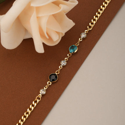Pulsera De Cadena Estilo Moderno Con Cilindros Multicolores
