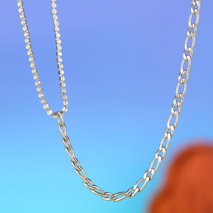 Collar Casual De Acero Inoxidable A La Moda Con Colgante Pequeño Largo Sencillo