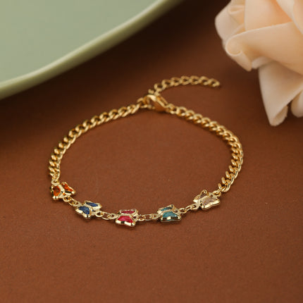 Pulsera De Acero Inoxidable Con Mariposas Multicolor Para Mujer
