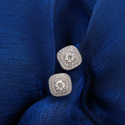 Pendientes De Moissanita Cuadrados Con Diseño Elegante Y Versátil En Plata 925