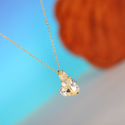 Collar De Moda Con Colgante De Corazón De Diamante De Acero Inoxidable Con Rosa