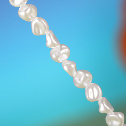 Collar De Cuentas De Perlas Irregulares Con Lazo De Lujo Leve De Moda Para Mujer