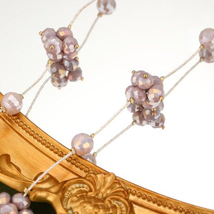 Collar Bohemio Estilo Corbata Con Cristal Morado Para Jerséis