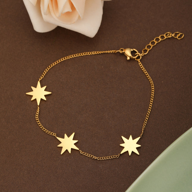 Pulsera De Cadena Con Colgante De Estrella Irregular Estilo Moda