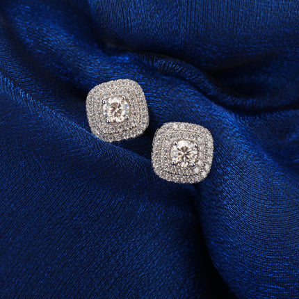 Pendientes De Moissanita Cuadrados Con Diseño Elegante Y Versátil En Plata 925