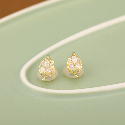 Aretes En La Oreja Con Forma De Fresa Y Zirconia, Ear Cuff En Cobre
